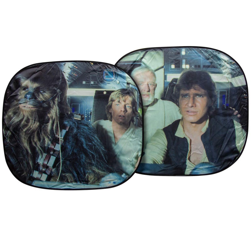 Plasticolor 003747R01 Star Wars Millennium Falcon 2-Piece Magic Car Truck SUV Spring Side Window Sunshade (Pack of 1) - Image 4
